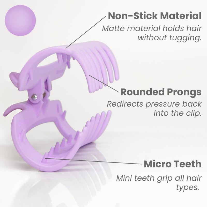 Mello The Original Hair Claw Clip Squishy Claw Clip Made in Korea Patent Pending 30021976 (Purple, Green, Dark Brown, 3 Pack Medium) - Image 4